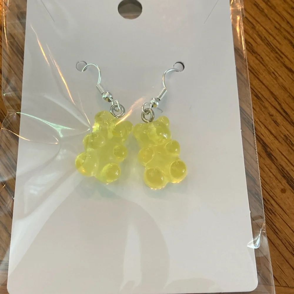 Yellow Gummy Bear ” earrings. - Picture 1 of 2